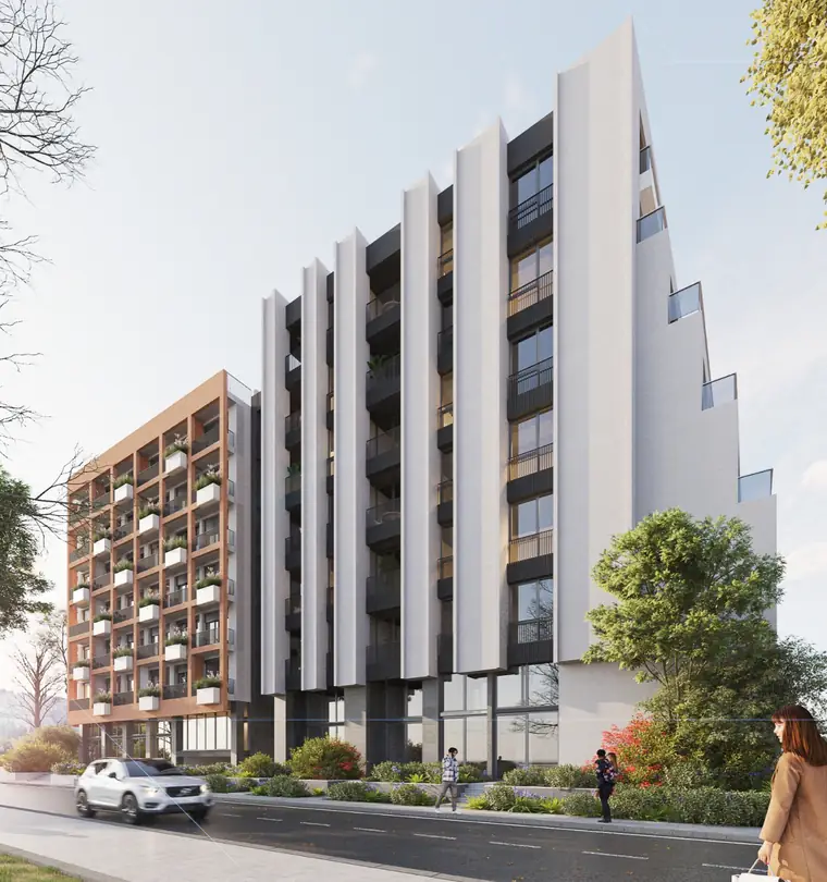 Pamje urbane e Albsun Residence nga rruga kryesore